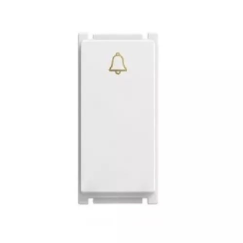 Goldmedal Air Aero Bell Push Switch 240 V Absolute White 10 A Current 1 Module for Commecial and Industrial Use, 181404