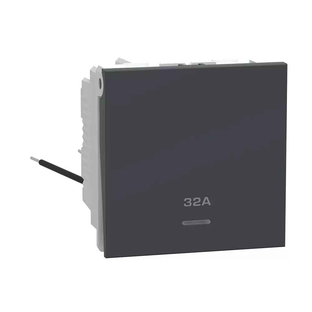 Schneider Electric Unica Pure+ Series Switch With Indicator Volcanic Grey 2 Modules 240 V AC Operational Voltage and 32 A Rated Current, UN32FDPSW2M_GY