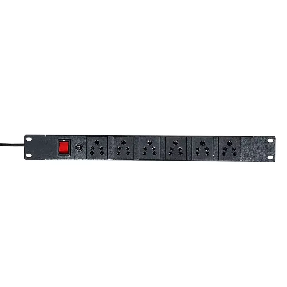 LOTA Heavy Duty Power Strip 6-Socket Rack Mount Black with Overload Protection, MST-1689-LT