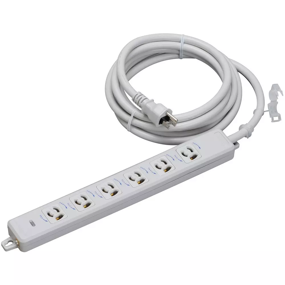 Meikosha Horizontal OA Power Strip 125 V Rated Voltage 15 Amp Current, MR7906SBTJD3