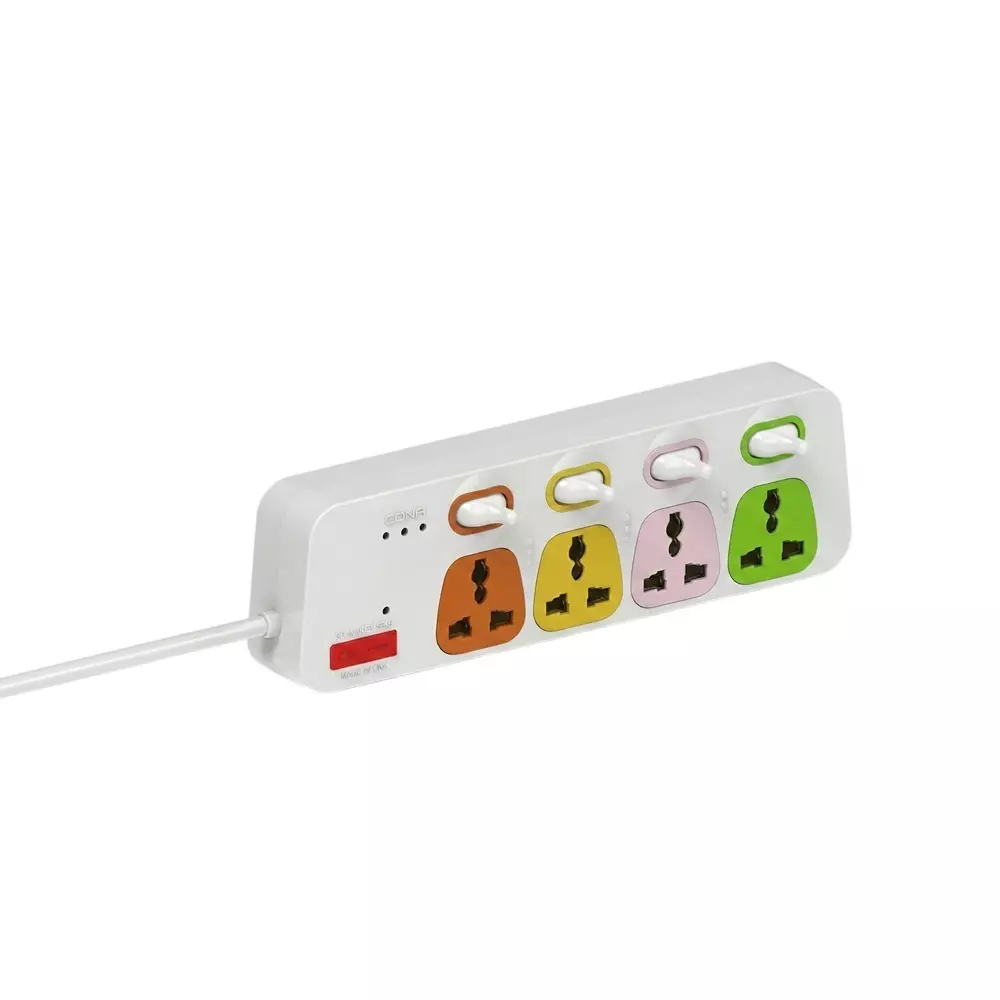 Cona Power Strip Viva 4 Sockets, 4 Button, 5 m Cord, VS-3011
