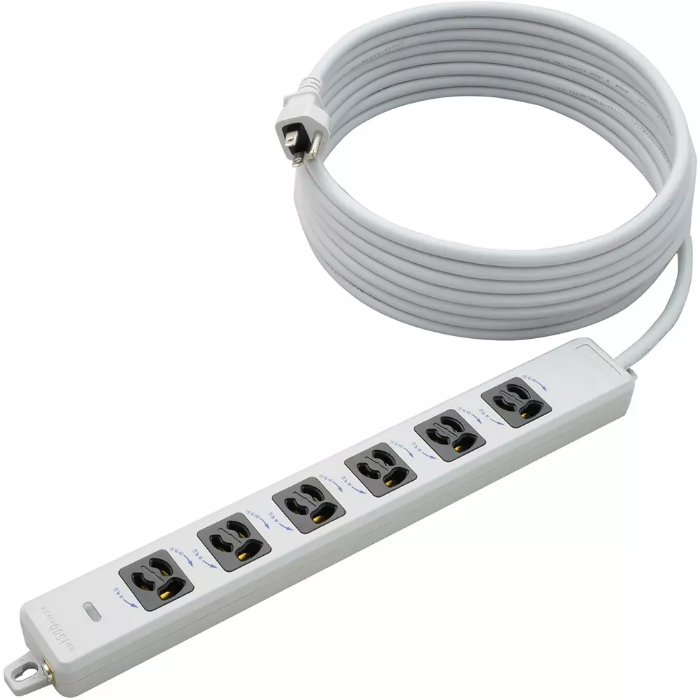 Meikosha Horizontal OA Power Strip 125 V Rated Voltage 15 Amp Current, MR7906TJ5WB