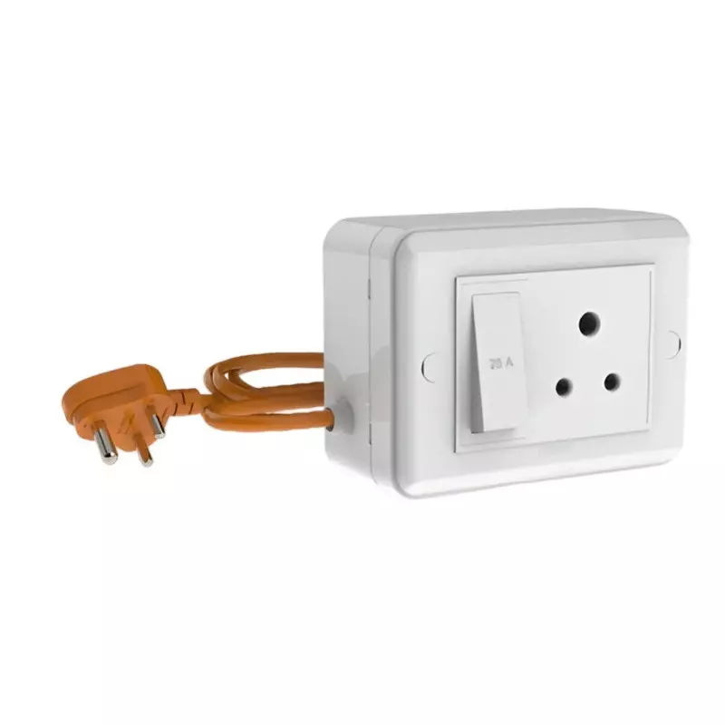 Cona Power Split Board 16 Amp, 1 Socket, 1 Button PSL (Pack of 10 Pcs)