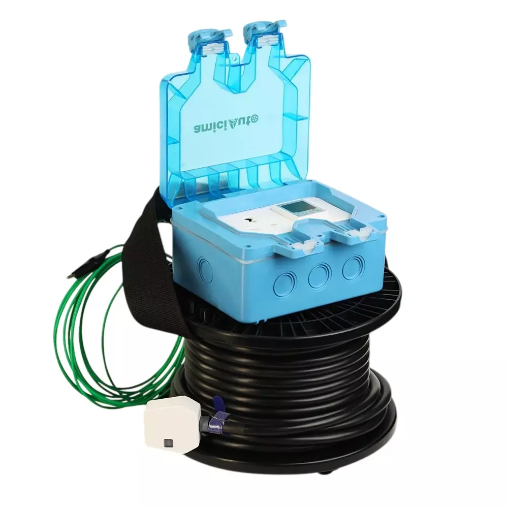 amiciAuto EV Charging Extension Board with Digital Energy Meter Voltage Protector 3-Core 22 m Cable and 16 A Plug, 1xEV-EXTN-BRD-20M