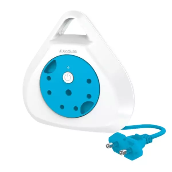Anchor Smart Extension Cord 6 A White & Blue 3 m Cord Wire Length PVC Plastic for Industrial and Home Use, 5233