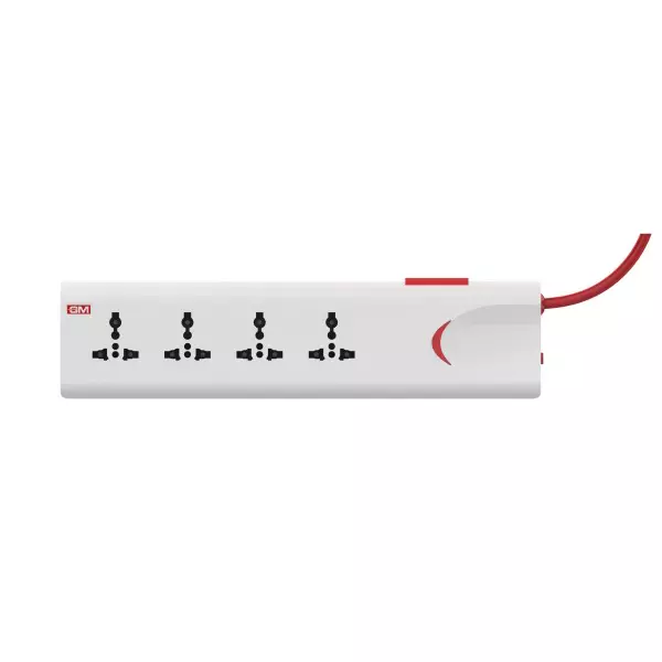 GM 4 Pin E-Book Extension Board With Master Switch 2 m Cord Length Rectangle 10 A Polycarbonate, 3060