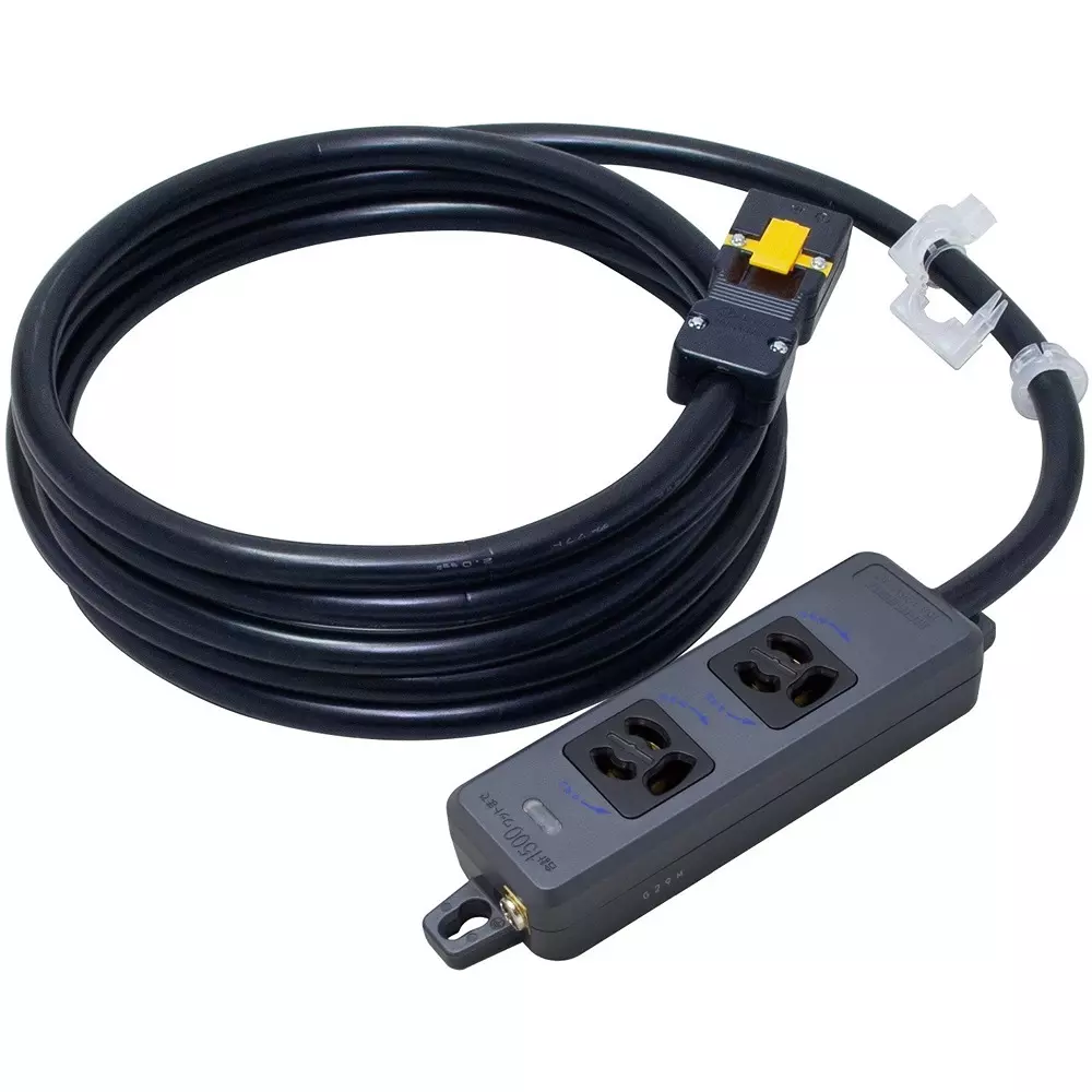 Meikosha Horizontal OA Power Strip 125 V Rated Voltage 15 Amp Current, MR7902NT3BBB