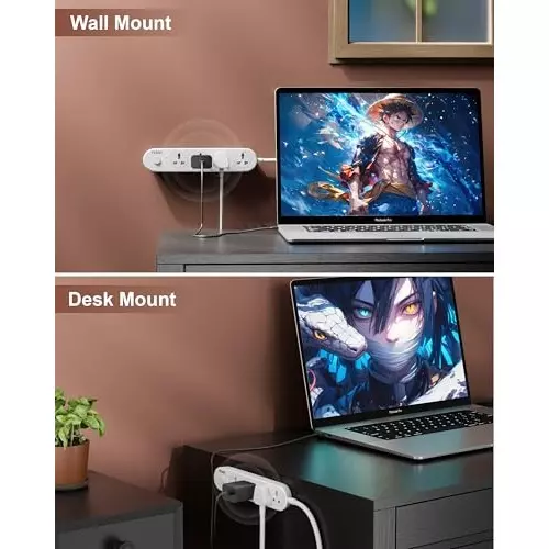 FEDUS Extension Board Cord 2 m Cable Length 1500 W 4 Universal Sockets with Individual Switch 3 Core White