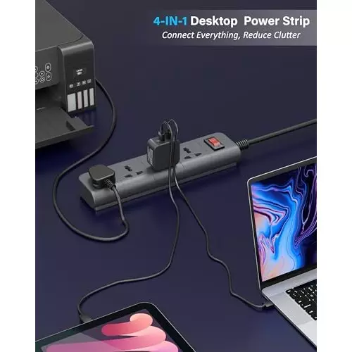 fedus-extension-board-cord-5-m-cable-length-1500-w-4-universal-sockets-with-individual-switch-3-core-black