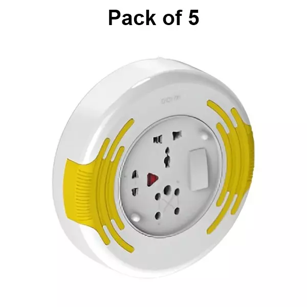 Cona Flex Box Gold 3 Pin, 4.5 m Cord Length, FB-2841 (Pack of 5 Pcs)