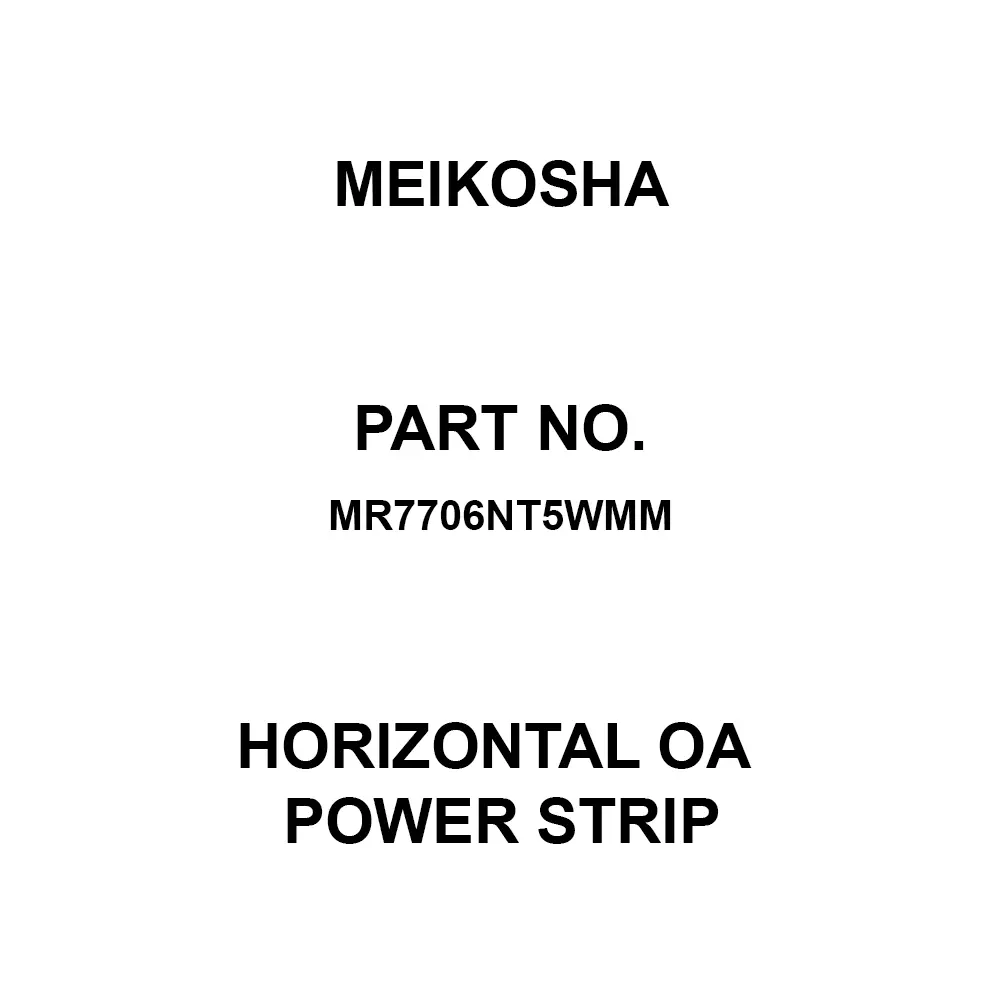 Meikosha Horizontal OA Power Strip 125 V Rated Voltage 15 Amp Current, MR7706NT5WMM