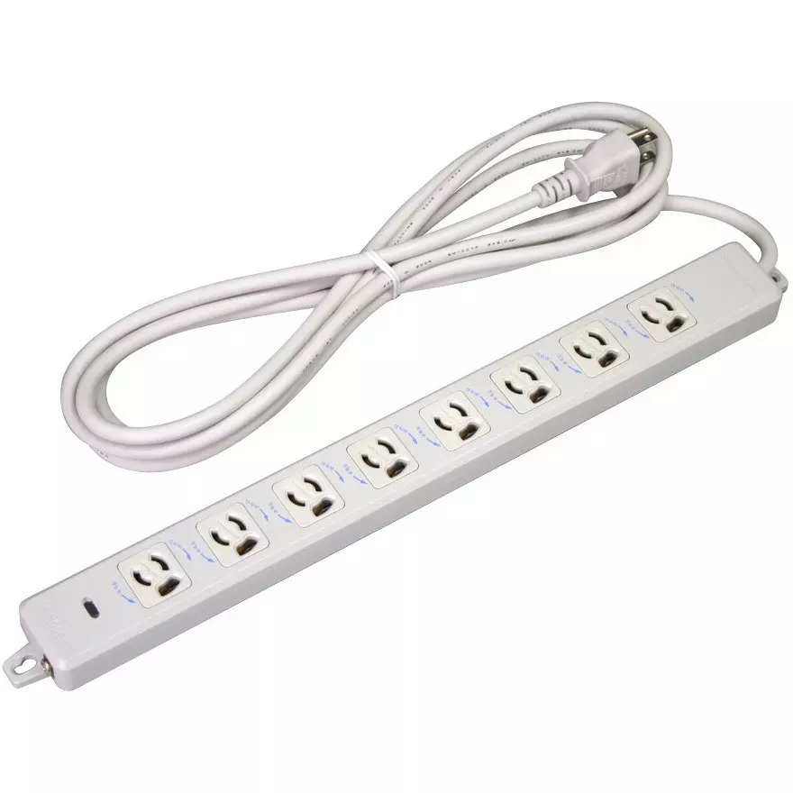 Meikosha Horizontal OA Power Strip 125 V Rated Voltage 15 Amp Current, MR7908TJK3