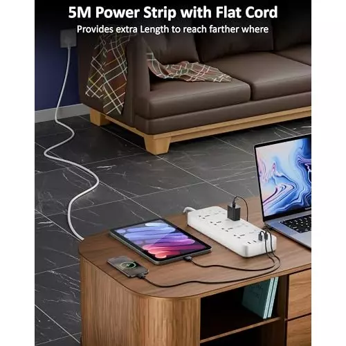 fedus-extension-board-cord-5-m-cable-length-2500-w-8-universal-sockets-with-usb-port-type-a-c-3-core