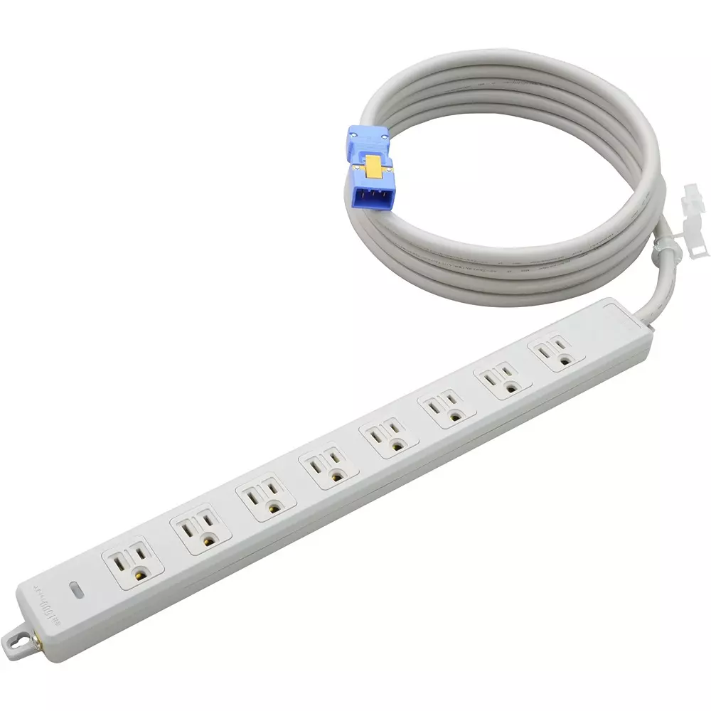 Meikosha Horizontal OA Power Strip 125 V Rated Voltage 15 Amp Current, MR7708NT3