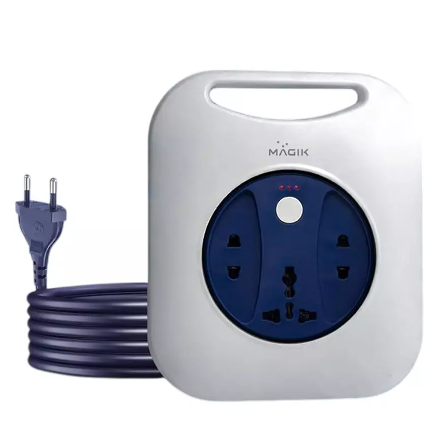 Magik 5 m Connector Extension Board Reel 3 Pin Universal Socket LED Power Indicator, Blue & White Color, ACCTER4276
