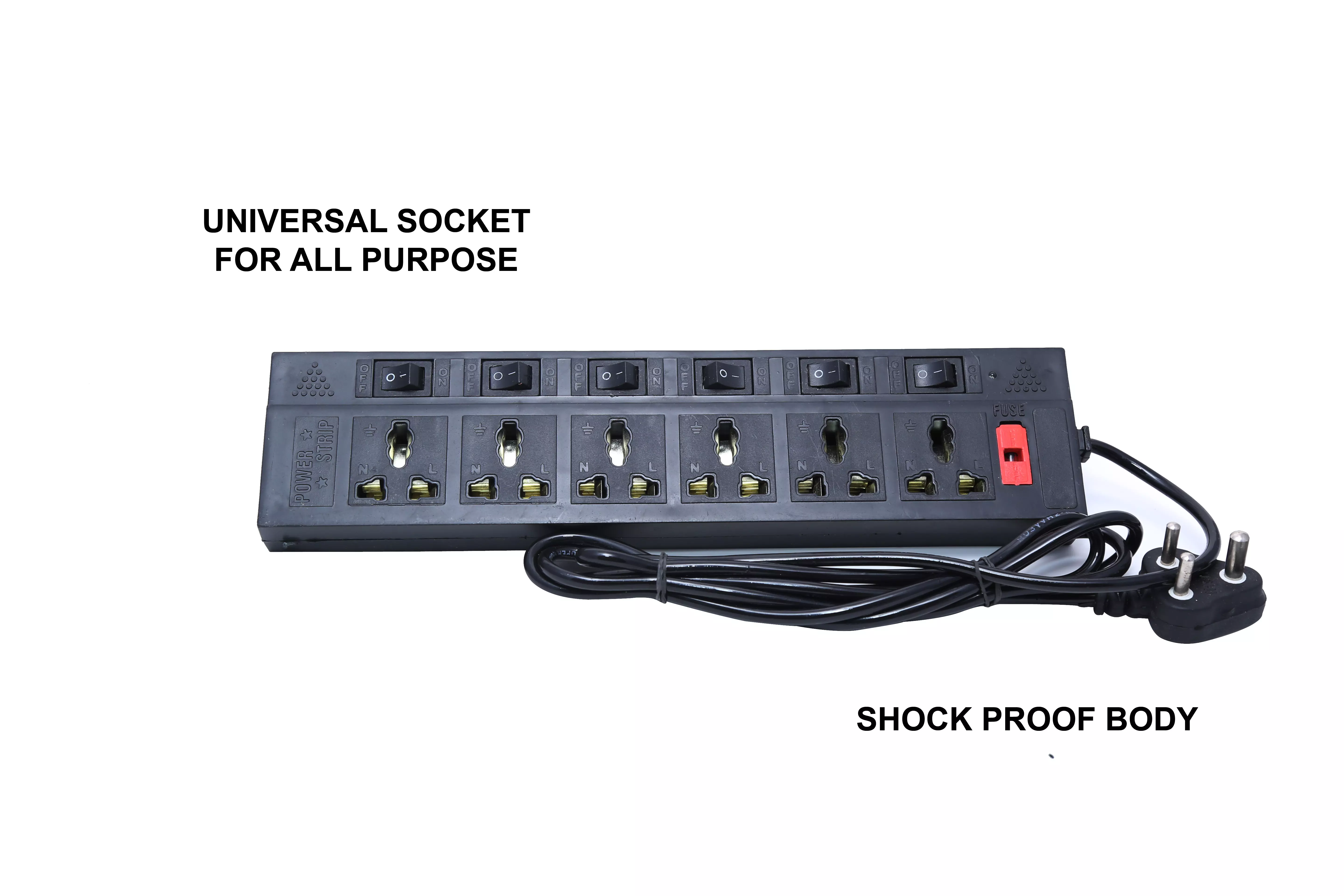 Buy Kaltron VE601 2 Yards ABS Plastic 6 Socket Extension Board with LED