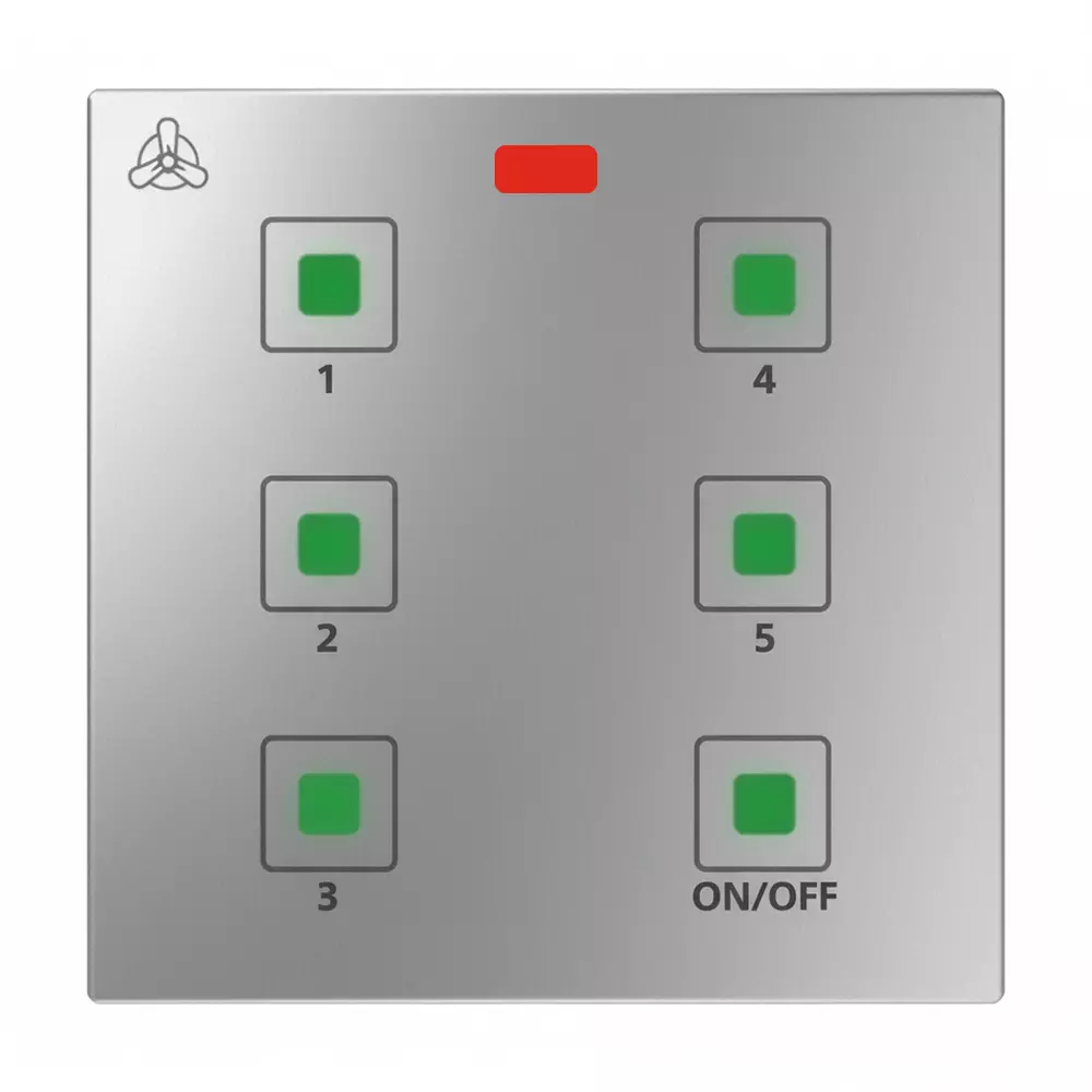 Anchor Roma Urban Fan Regulator Switch With Remote 100 W Silver for Homes, Offices & Commercial Use, 71008S-RC