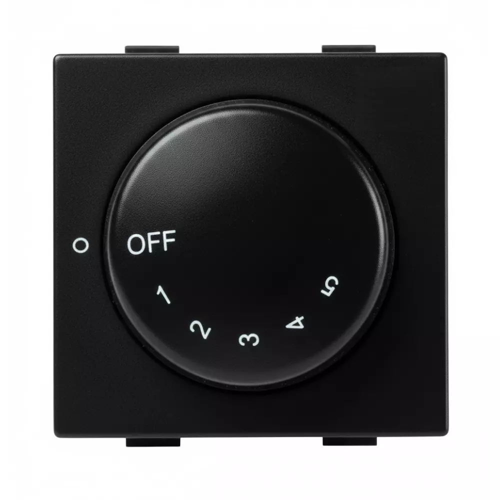 Anchor Roma Plus Fan Regulator Switch 2 Module 100 W Black for Homes, Offices & Commercial Use, 279500