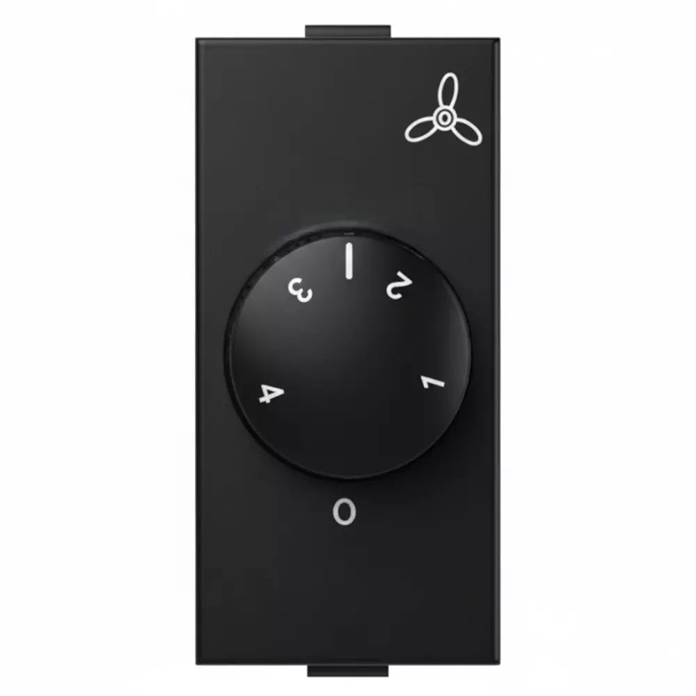 Anchor Roma Plus Fan Regulator Switch 1 Module 100 W Black for Homes, Offices & Commercial Use, 279510