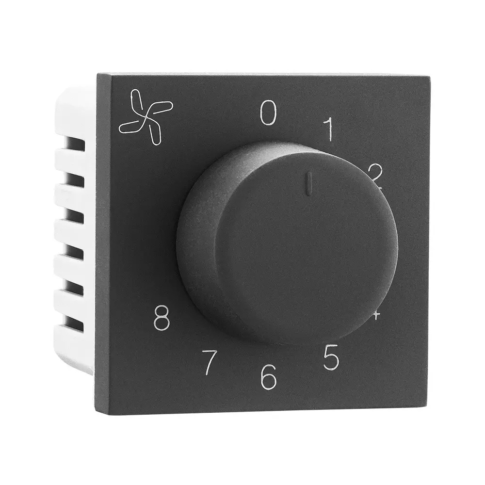 Legrand Fan Regulator Allzy 100 W 2 Module 8 Steps Matt Black, 6812 42
