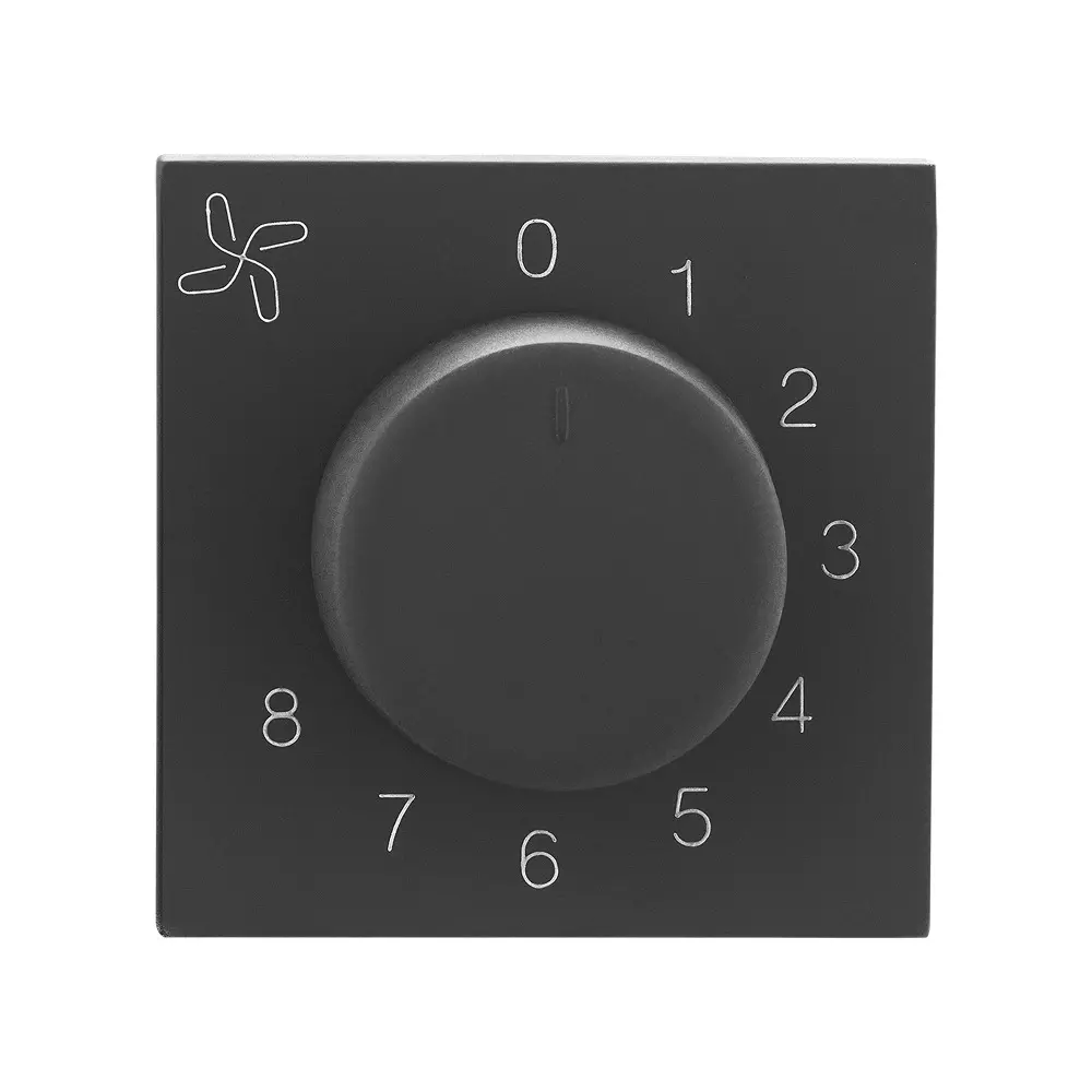 Legrand Fan Regulator Allzy 100 W 2 Module 8 Steps Matt Black, 6812 42