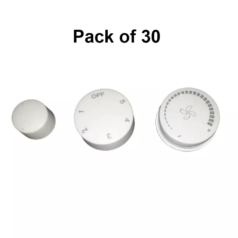 GENERIC Fan Regulator Knob Cap White Small and Medium Size, FRCK-30 (Pack of 30)