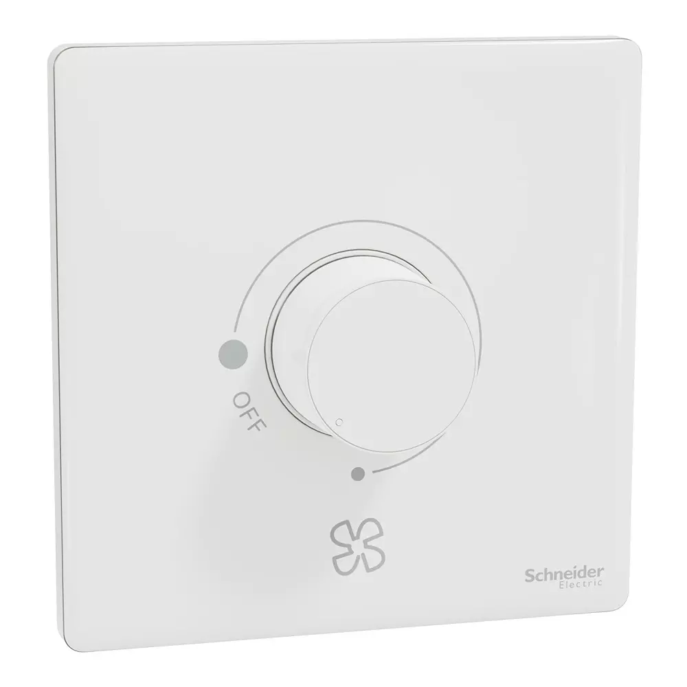 Schneider Electric Unica X Series 5 Steps Fan Regulator 360° Painted White Color 220-240 V Operational Voltage and 1 Module, NUX31FR350_PW