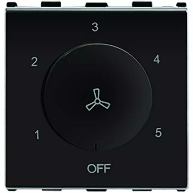 Anchor Roma Urban 5 Step Fan Regulator 2 Module Black for Homes, Offices & Commercial Use, 66502B