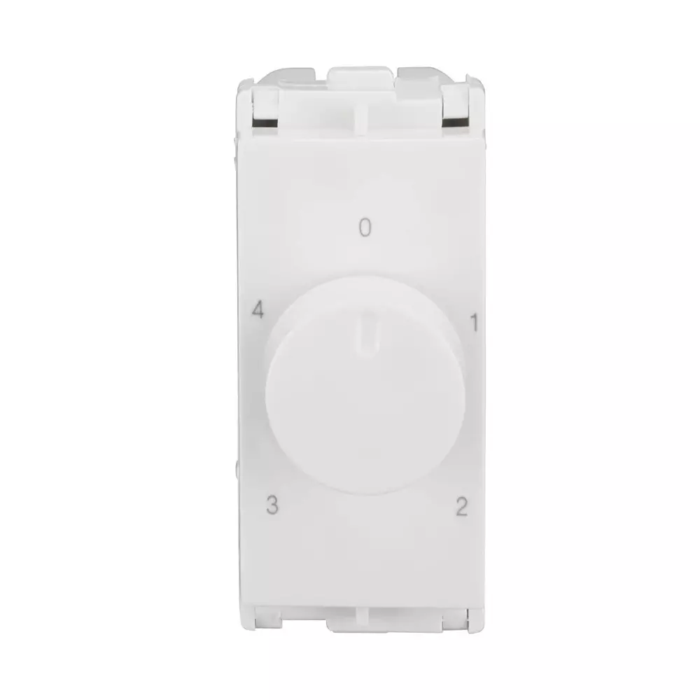 L&T [ Lauritz Knudsen ] Encurve Fan Regulator White Color 4 Steps 1 Modular, CB95101RW01