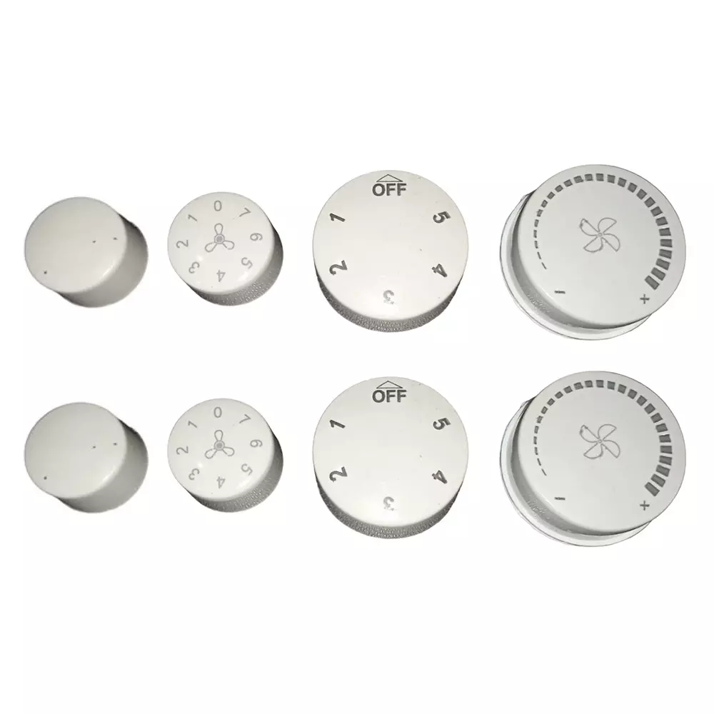GENERIC Fan Regulator Knob Cap White Small and Medium Size, FRCK-8 (Pack of 8)