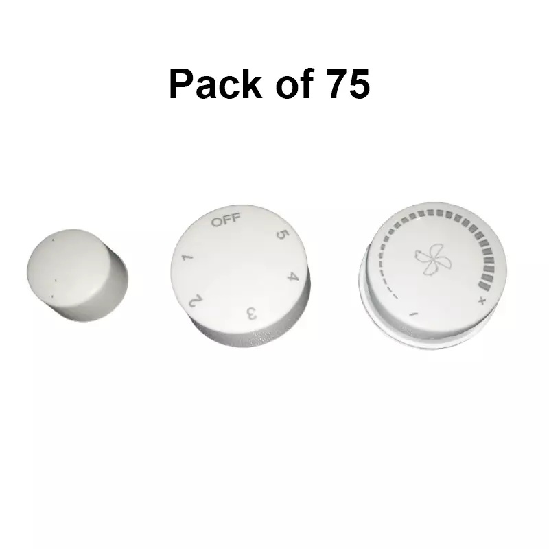 GENERIC Fan Regulator Knob Cap White Small and Medium Size, FRCK-75 (Pack of 75)