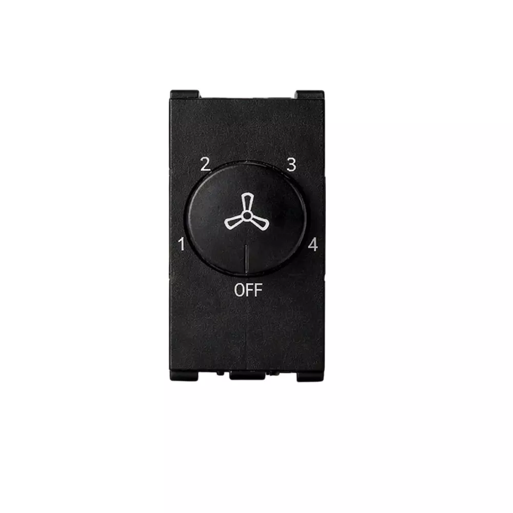 Anchor Roma Urban 4 Step Fan Regulator 1 Module Black for Homes, Offices & Commercial Use, 66501B