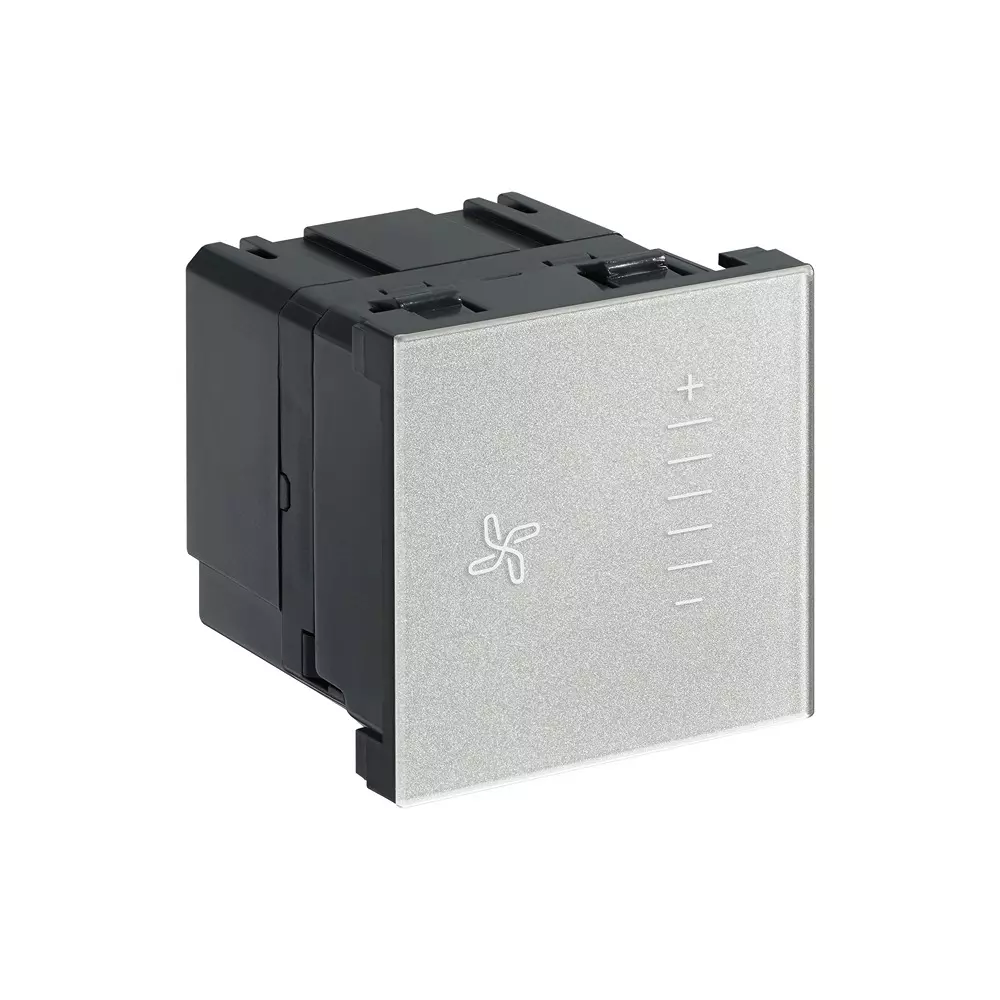 Legrand Touch Fan Regulator Myrius Silver 2 Module 100 W, 6793 05