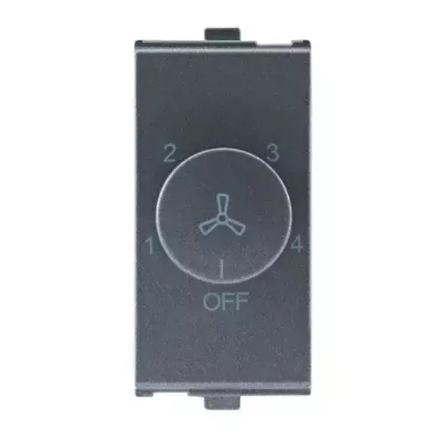 Anchor Penta Tiny Fan Regulator Black 1 Module 100 W, 65301B (Pack of 20)