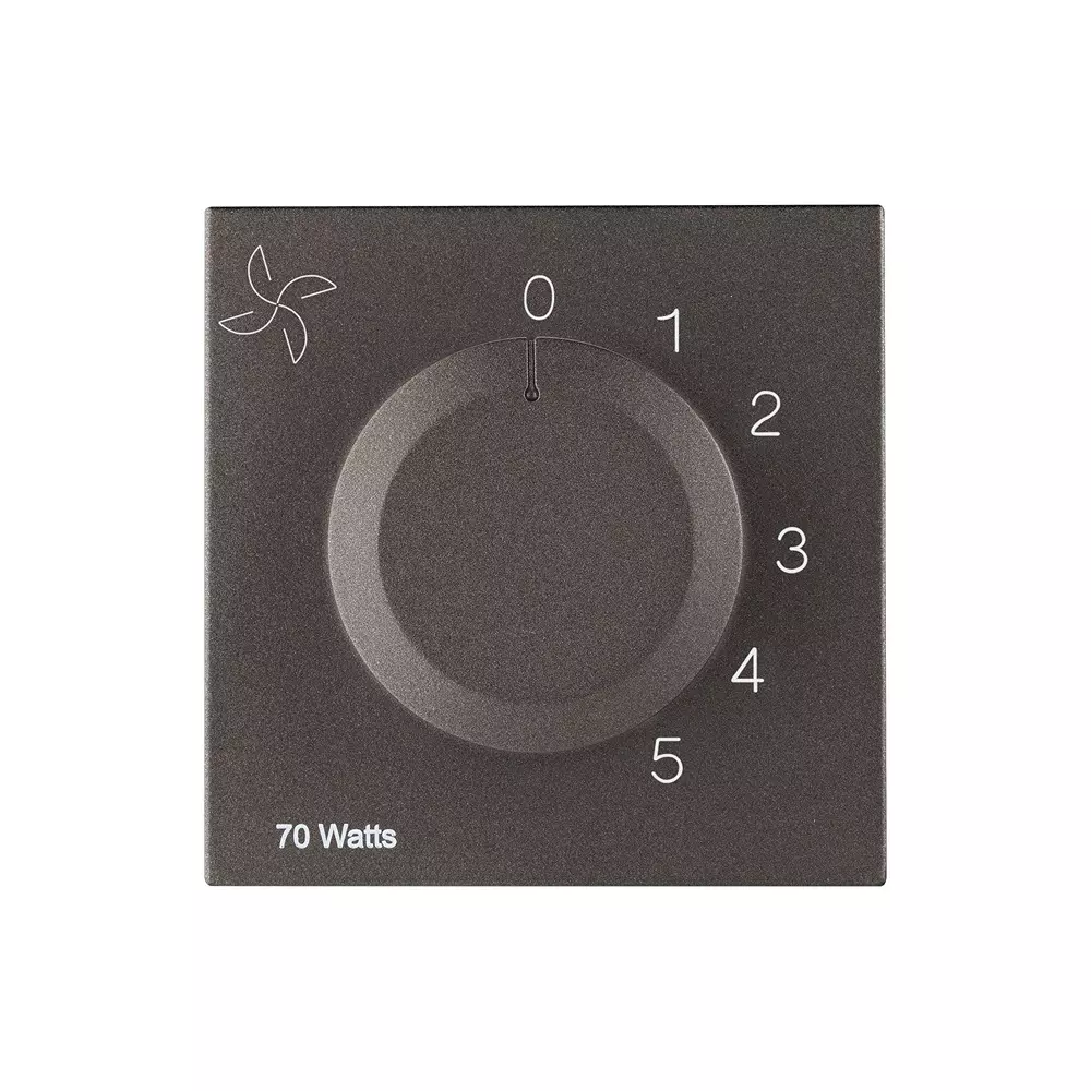 Legrand Fan Regulator Myrius Charcoal Grey 2 Module 70 W, 6794 42