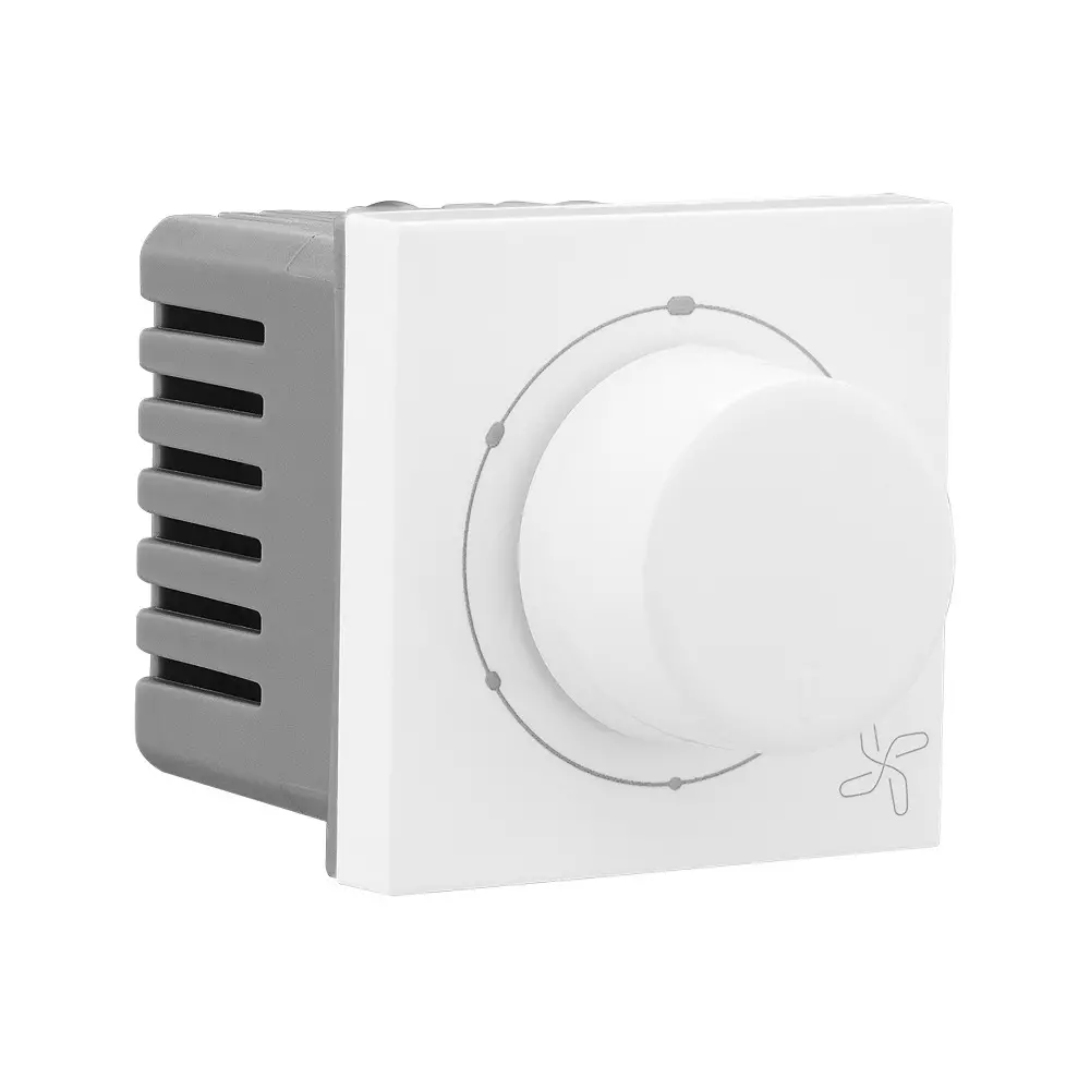 Legrand Fan Regulator with 360° Rotation Allzy 100 W 2 Module Glossy White, 6811 41 (Pack of 10 Pcs)