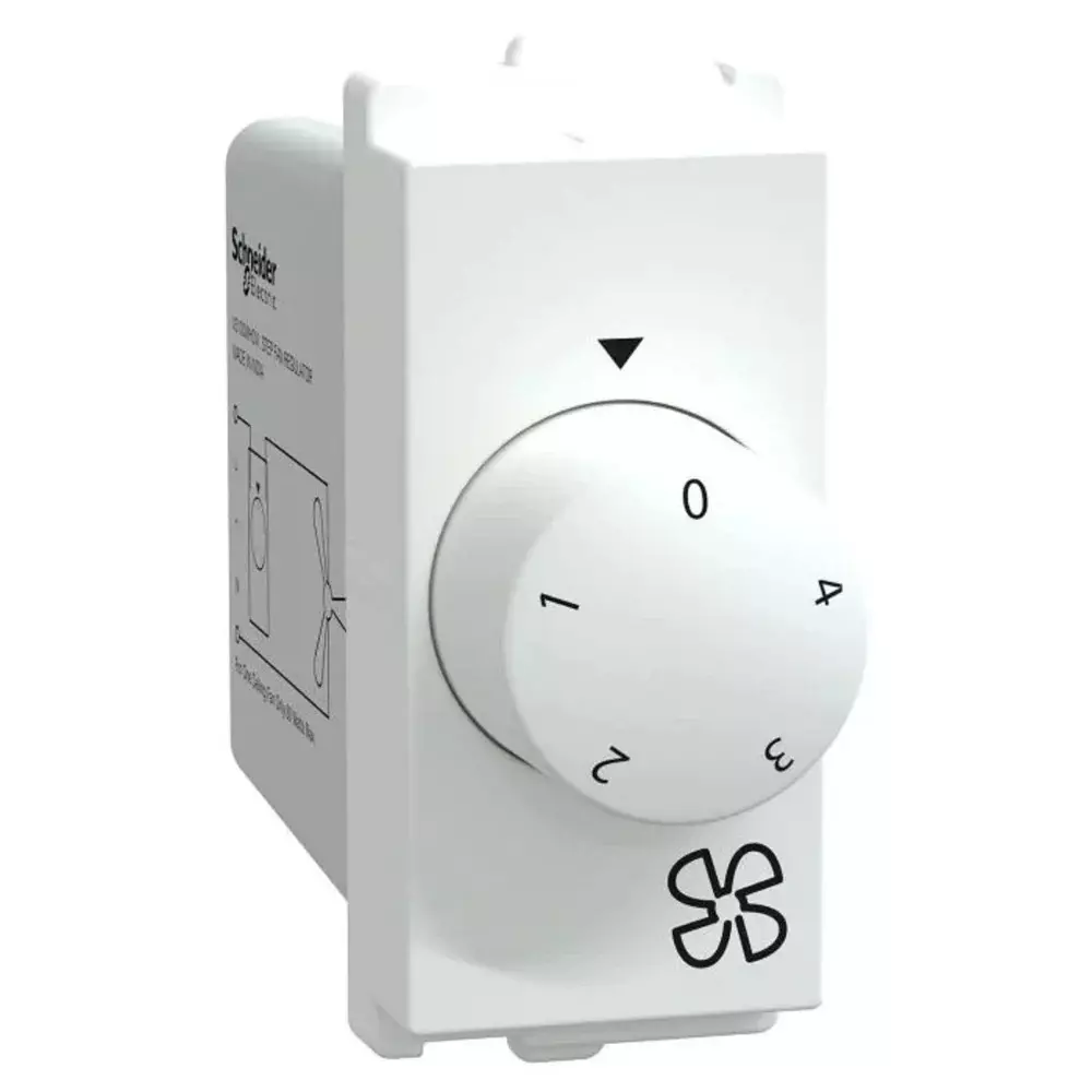 Schneider Electric 4 Steps Fan Regulator Opale Series 1 Module White, X3100CMWH