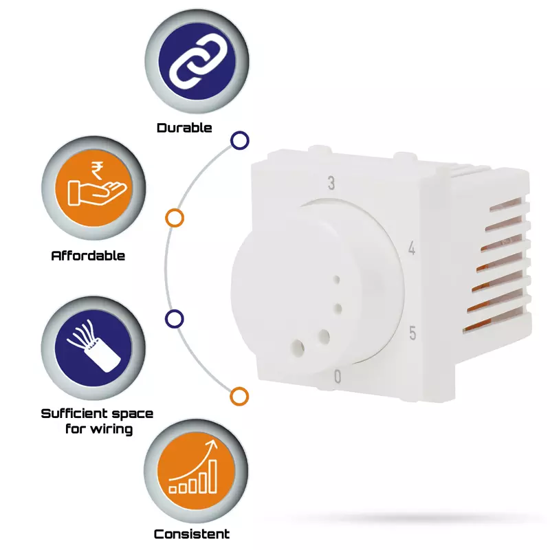 Cona 14086 White Medium Fan Regulator