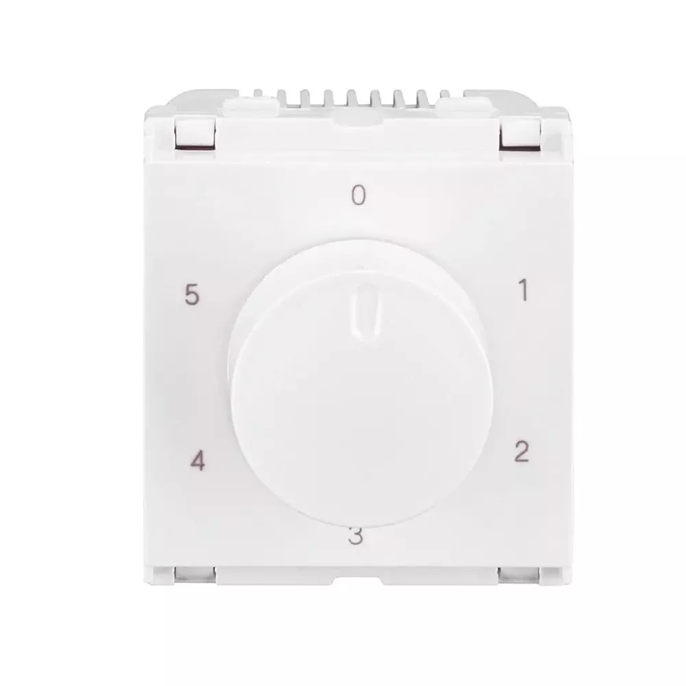 L&T [ Lauritz Knudsen ] Encurve Fan Regulator White Color 5 Steps 2 Modular, CB95102RW02