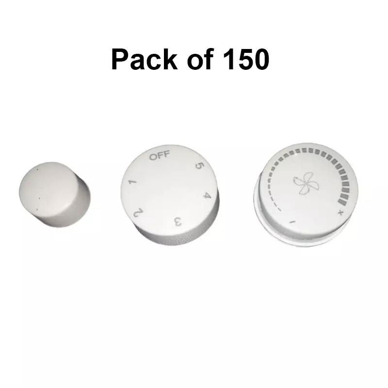 GENERIC Fan Regulator Knob Cap White Small and Medium Size, FRCK-150 (Pack of 150)