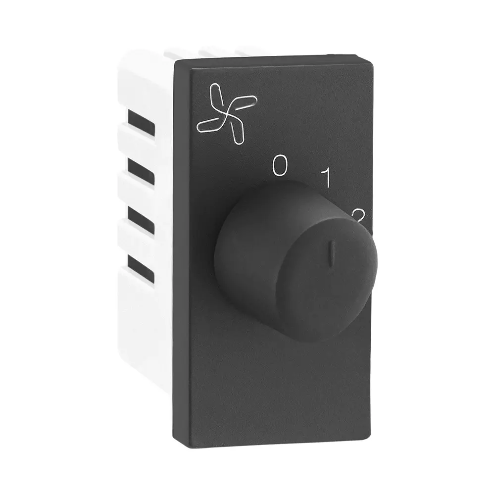 Legrand Fan Regulator Allzy 100 W 1 Module 4 Steps Matt Black, 6812 40 Pack of 5 Pcs)