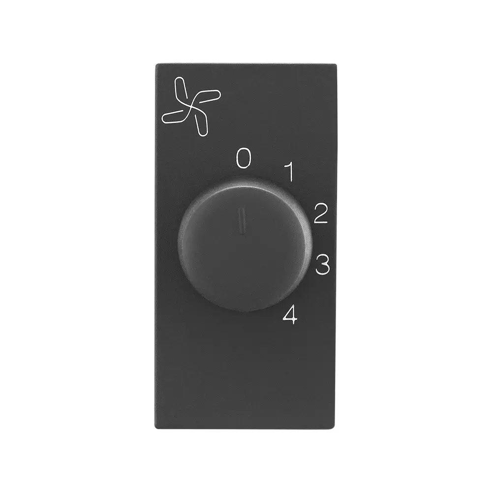Legrand Fan Regulator Allzy 100 W 1 Module 4 Steps Matt Black, 6812 40 Pack of 5 Pcs)