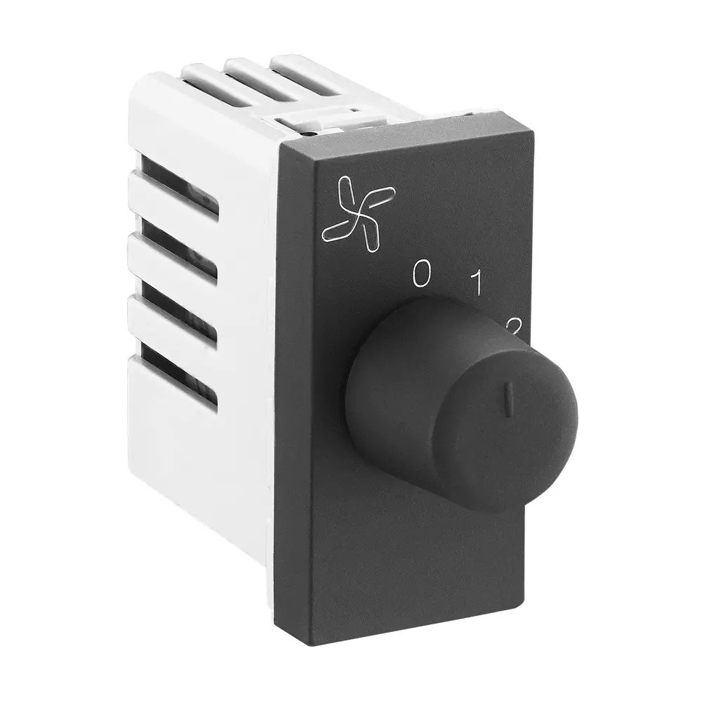 Legrand Fan Regulator Allzy 100 W 1 Module 4 Steps Matt Black, 6812 40 Pack of 5 Pcs)