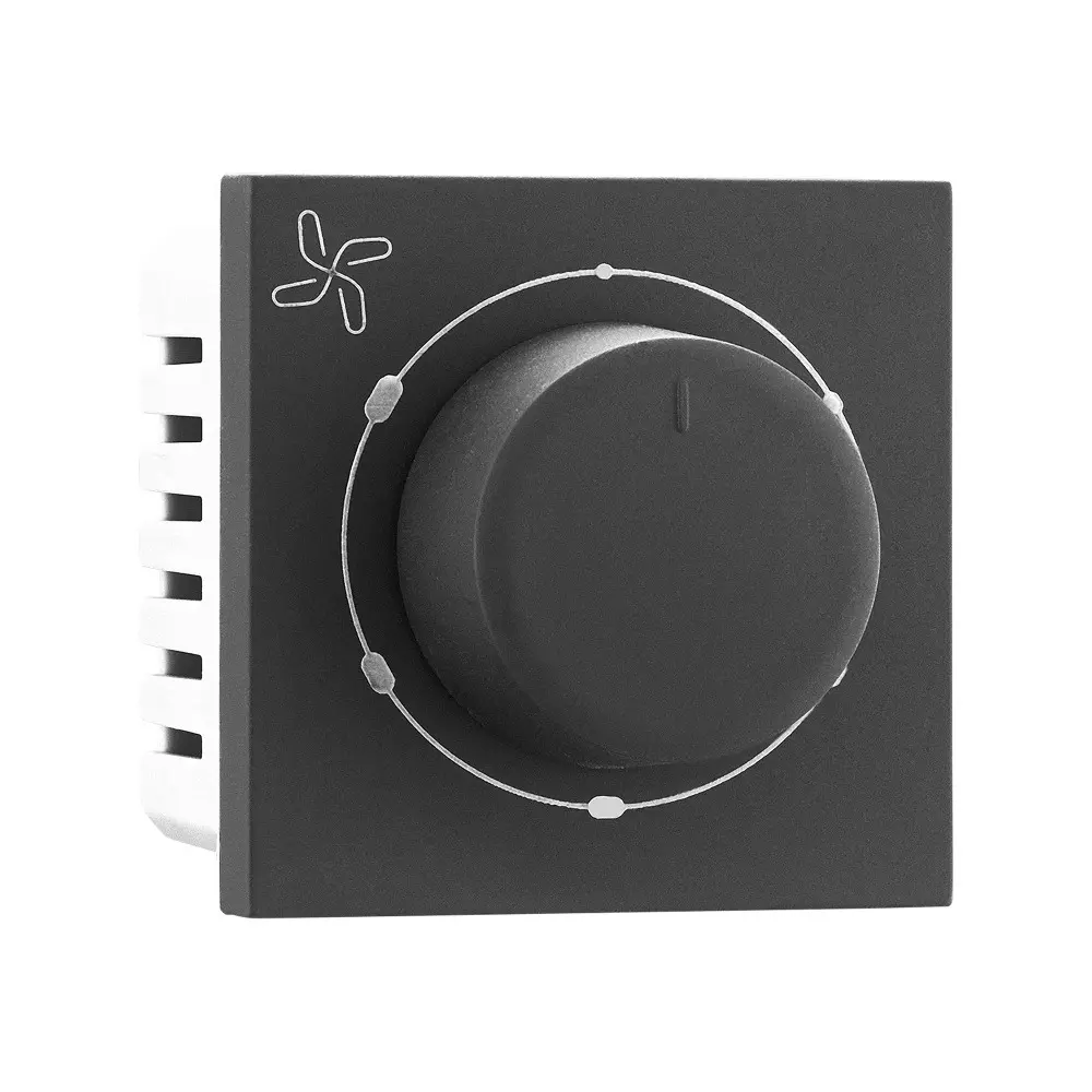 Legrand Fan Regulator with 360° Rotation Allzy 100 W 2 Module Matt Black, 6812 41 Pack of 10 Pcs)