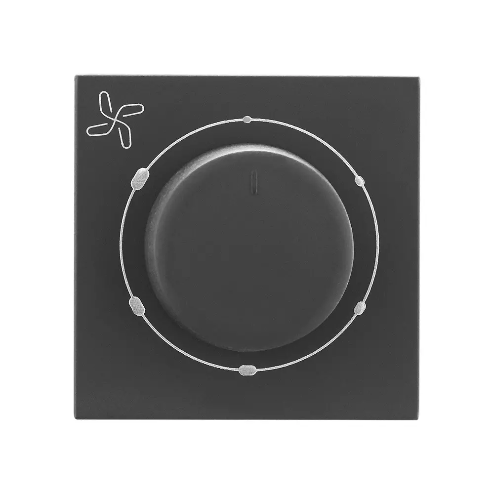 Legrand Fan Regulator with 360° Rotation Allzy 100 W 2 Module Matt Black, 6812 41 Pack of 10 Pcs)