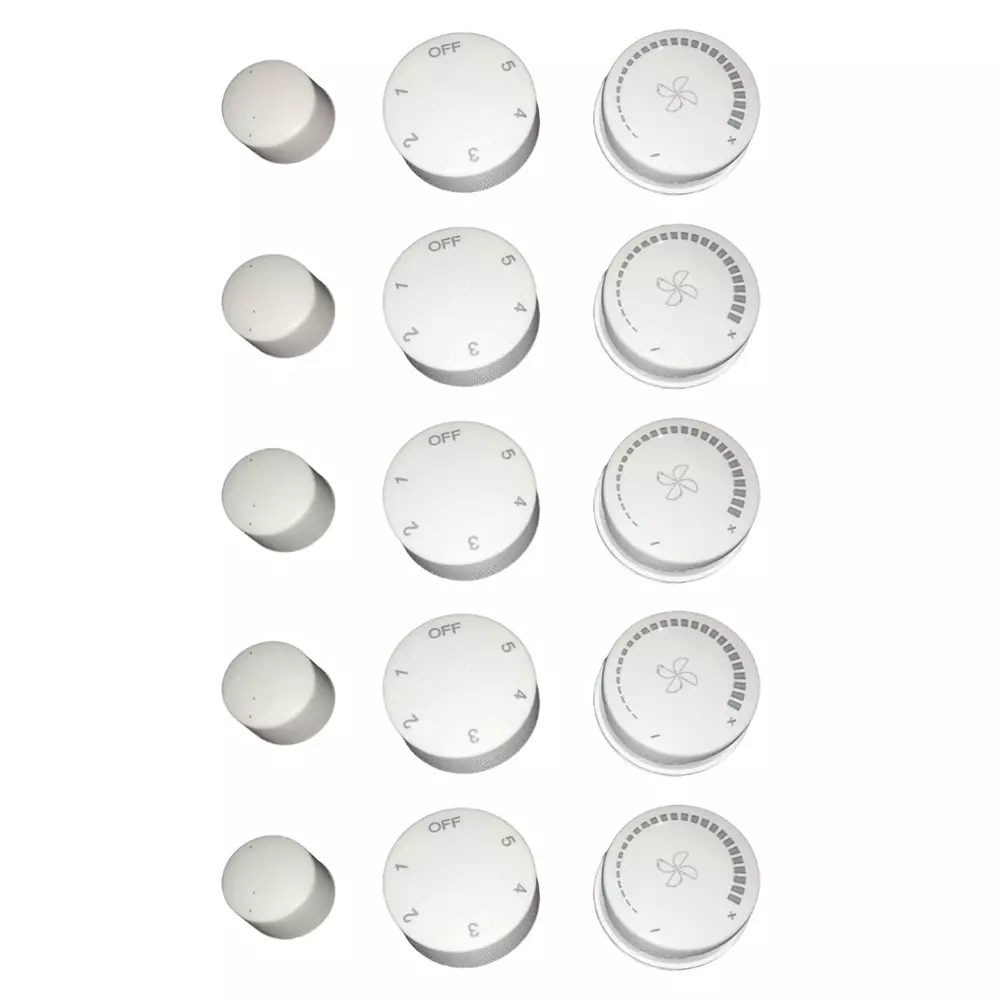 GENERIC Fan Regulator Knob Cap White Small and Medium Size, FRCK-15 (Pack of 15)