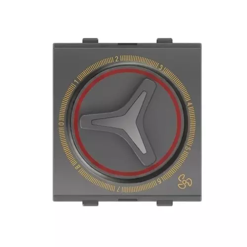 Goldmedal Nixon 8 Step Fan Regulator 240 V 2 Module Titanium Grey Plastic for Commecial and Industrial Use, 102449