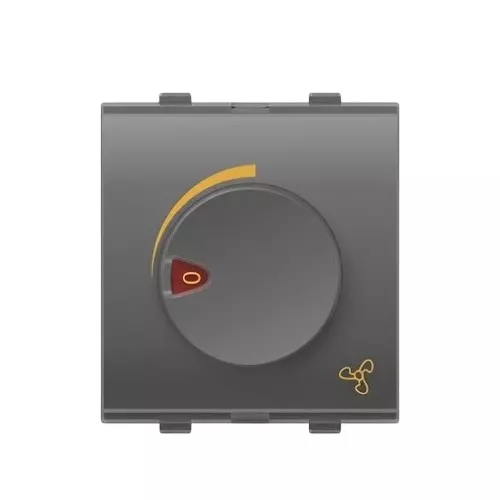 Goldmedal Nixon 5 Step Fan Regulator 240 V 2 Module Titanium Grey Plastic for Commecial and Industrial Use, 102452