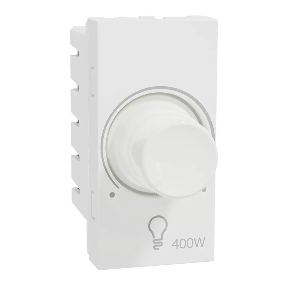 Schneider Electric Miluz Lara Series Dimmer 1 Module 400 W Power 230 V AC Operational Voltage and White Color, MLDMR1M_WH