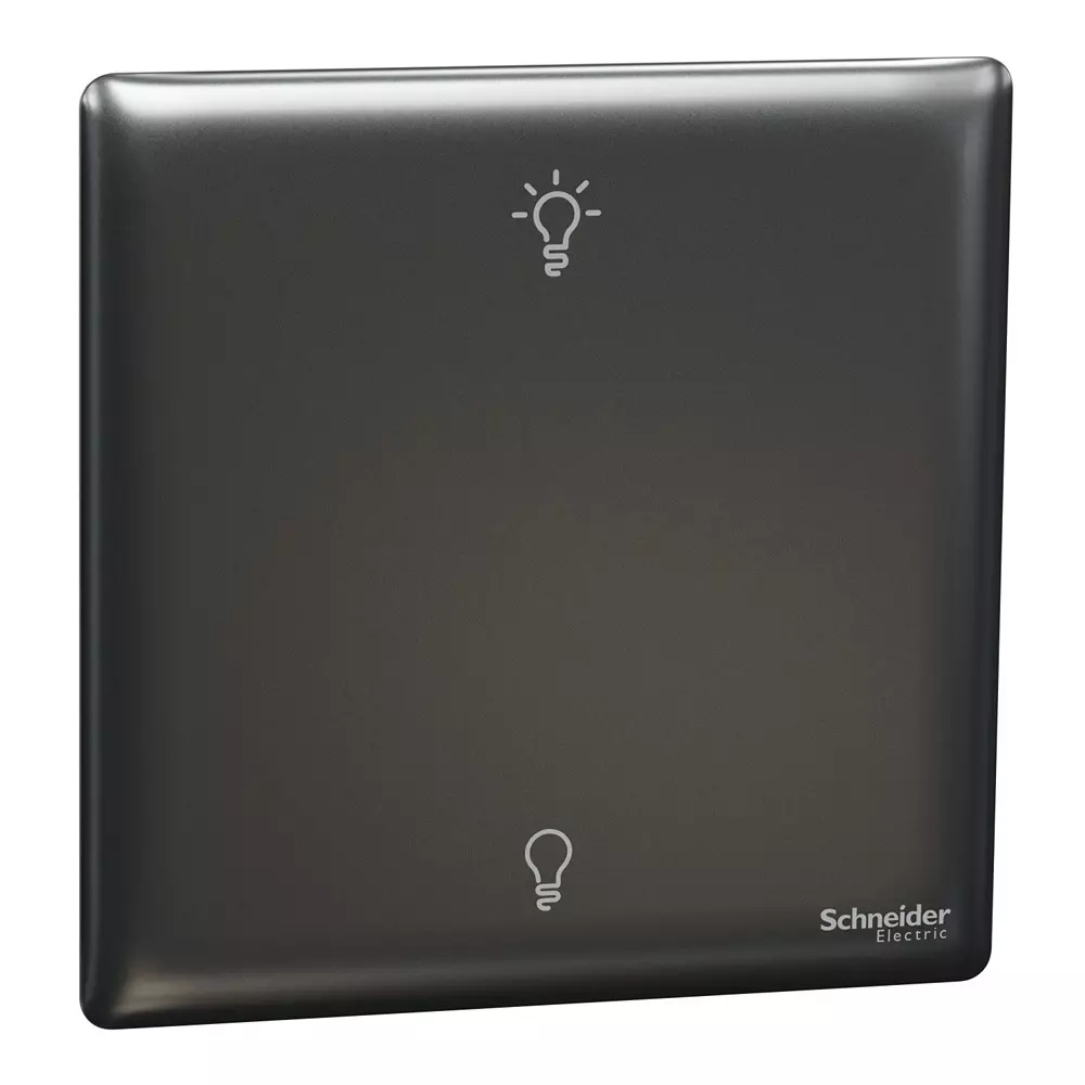 Schneider Electric Unica X Series Universal Push Button Dimmer Dark Grey Color 1 Gang and 250 W Power Rating, NUX31RUD250_DG